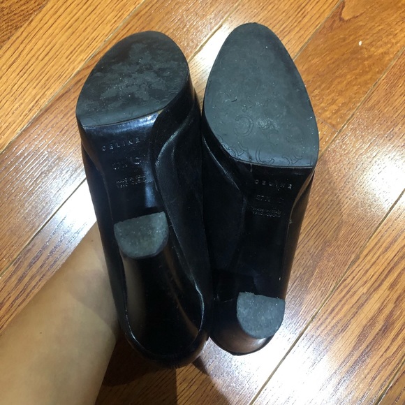 Celine Black Leather Boots Size 37.5 - Picture 4 of 5